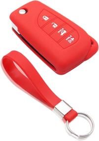 img 2 attached to 🔑 Одиннадцать Замочный Hyundai Key Fob Кремниевый чехол: 4 кнопки Flip Folding Защитник для Sonata 2018-2020 & Elantra 2020