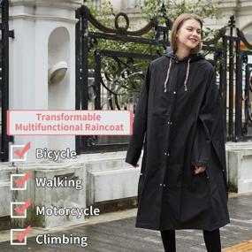 img 3 attached to Multifunctional Raincoat Transformable Poncho Unisex Women's Clothing for Coats, Jackets & Vests