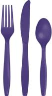 🍴 premium plastic cutlery assortment in purple - 24-count, forks, spoons, and knives logo