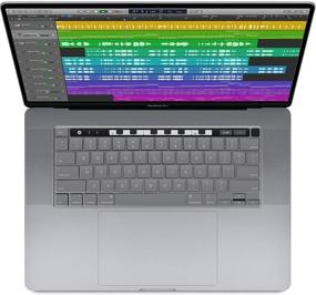 img 1 attached to Ударопрочный чехол для MacBook Pro 16 дюймов 2020 года с защитной пленкой для экрана и защитным ковриком для клавиатуры - комплект для модели A2141 (прозрачный) - выпуск 2019 года