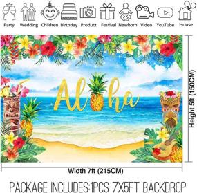 img 3 attached to Tropical Paradise: Allenjoy 7x5ft Aloha Backdrop for Summer Luau, Hawaiian Beach Photography Background, Tiki Decorations, Birthday & Baby Shower Party Supplies, Photo Booth Props