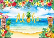 tropical paradise: allenjoy 7x5ft aloha backdrop for summer luau, hawaiian beach photography background, tiki decorations, birthday & baby shower party supplies, photo booth props logo