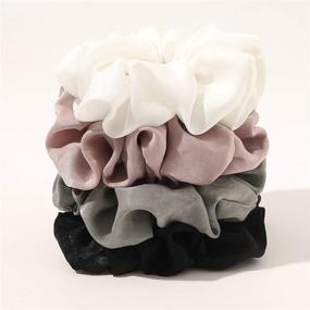 img 2 attached to 💆 Large Silk Satin Scrunchie - Oversized Hair Tie for Women, Girls - Ideal for Thick, Curly Hair - Stylish Hair Accessories and Decorations