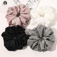 💆 large silk satin scrunchie - oversized hair tie for women, girls - ideal for thick, curly hair - stylish hair accessories and decorations logo