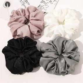 img 4 attached to 💆 Large Silk Satin Scrunchie - Oversized Hair Tie for Women, Girls - Ideal for Thick, Curly Hair - Stylish Hair Accessories and Decorations