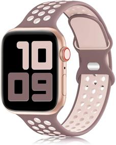 img 4 attached to 📱 Спортивный ремешок YAXIN для Apple Watch совместимый с 38мм 40мм 42мм 44мм 41мм 45мм, пропускающий воздух мягкий силиконовый спортивный заменяемый ремешок для женщин и мужчин совместимый с iWatch Серии 7/SE/6/5/4/3/2/1, Спортивное Издание