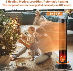 img 1 attached to 🔥 Portable Electric Heater GDY 1500W: Oscillating with 3 Adjustable Modes for Optimal Warmth