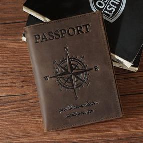 img 2 attached to 🧭 Optimized Leather Passport Compass by Polare for Blocking