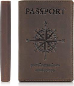 img 4 attached to 🧭 Optimized Leather Passport Compass by Polare for Blocking
