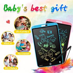 img 1 attached to 🎨 2 Pack 10 Inch Colorful LCD Writing Tablet - Doodle Board Drawing Pad for Kids, Erasable Electronic Painting Pads - Learning Educational Toy Gift for Girls Boys Toddlers, Age 3-8 Years Old