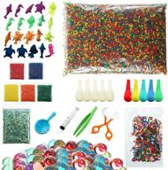 🔧 ultimate diy sensory toys set: 50,000 small & 500 large water gel beads, balloon, ocean sea animals figure, work drum - perfect for fidget sensory balls & decorations logo