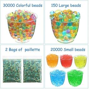 img 3 attached to 🔧 Ultimate DIY Sensory Toys Set: 50,000 Small & 500 Large Water Gel Beads, Balloon, Ocean Sea Animals Figure, Work Drum - Perfect for Fidget Sensory Balls & Decorations