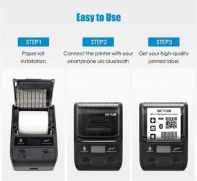 img 2 attached to 🖨️ NETUM Bluetooth Thermal Label Printer - Portable Barcode Printer for Clothing, Jewelry, Retail, Mailing, Barcode - Android &amp; iOS Compatible