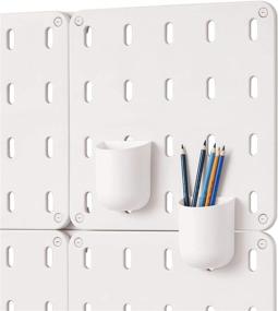 img 3 attached to 📌 iDesign Cade BPA-Free Modular Hanging Pegboard Organizer Storage Cup, 3.2x3.04x4 inches, Matte White - Enhanced for SEO