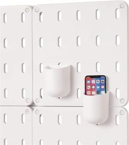 img 2 attached to 📌 iDesign Cade BPA-Free Modular Hanging Pegboard Organizer Storage Cup, 3.2x3.04x4 inches, Matte White - Enhanced for SEO