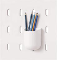 📌 idesign cade bpa-free modular hanging pegboard organizer storage cup, 3.2x3.04x4 inches, matte white - enhanced for seo logo