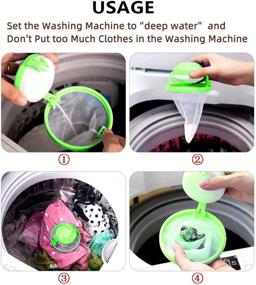 img 2 attached to 🧺 Whaline 8pcs Lint Mesh Bag for Top Load Washer: Reusable Hair Remover and Lint Catcher Traps for Laundry, Floating Lint Filter Bag – Green Pink Net Pouch