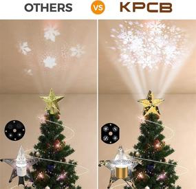 img 2 attached to 🎄 Sparkling Snowstorm Projection: Christmas Tree Topper with Luxurious Gold Metallic Surface