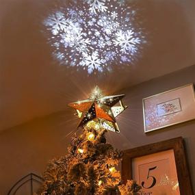 img 3 attached to 🎄 Sparkling Snowstorm Projection: Christmas Tree Topper with Luxurious Gold Metallic Surface