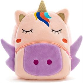 img 4 attached to 🦄 Enchanting Toddler Backpack: Animal Cartoon Unicorn Backpacks for Kids