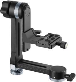 img 4 attached to 📷 Neewer 360° Panoramic Gimbal Tripod Head with Movable 100mm Horizontal Axis, QR Plate, Bubble Level | Ideal for DSLR Cameras up to 33lbs/15kg | Professional Metal Build