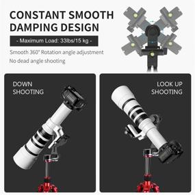 img 1 attached to 📷 Neewer 360° Panoramic Gimbal Tripod Head with Movable 100mm Horizontal Axis, QR Plate, Bubble Level | Ideal for DSLR Cameras up to 33lbs/15kg | Professional Metal Build