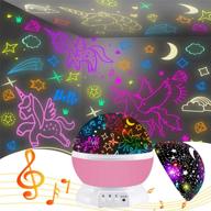 🦄 kids' night light unicorn gifts - 2 in 1 star projection toys with music, perfect christmas xmas birthday presents for girls ages 3-9 years logo