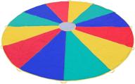 🌈 6ft, 8ft, 10ft, 12ft, 16ft, 20ft rainbow play parachute for kids - cooperative outdoor games, gymnastics activity toy, ideal for playground and party games логотип