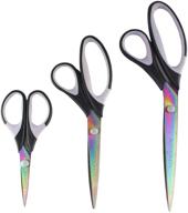 🔪 black titanium softgrip scissors set - ideal for sewing, arts, crafts, and office - 3-piece bundle logo