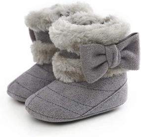 img 3 attached to 👶 Adorable Estamico Baby Girl Plush Winter Snow Bowknot Boots: Warmth and Style Combined