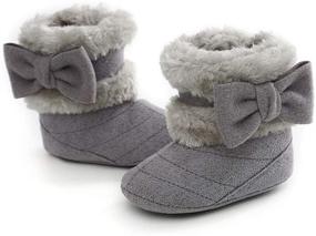 img 1 attached to 👶 Adorable Estamico Baby Girl Plush Winter Snow Bowknot Boots: Warmth and Style Combined