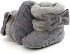 img 2 attached to 👶 Adorable Estamico Baby Girl Plush Winter Snow Bowknot Boots: Warmth and Style Combined