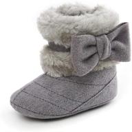 👶 adorable estamico baby girl plush winter snow bowknot boots: warmth and style combined logo