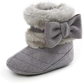 img 4 attached to 👶 Adorable Estamico Baby Girl Plush Winter Snow Bowknot Boots: Warmth and Style Combined