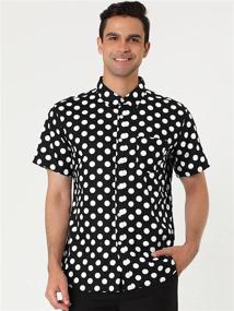 img 3 attached to Uxcell Men's Button-Up 👔 Shirt with Printed Cotton Sleeves