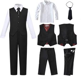 img 3 attached to 🤵 Blue Boys' Wedding Suit Dress-Toddler Clothing for Suits & Sport Coats