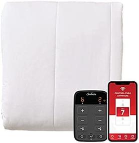 img 2 attached to 🛌 Ultimate Comfort and Convenience: Sunbeam Polyester Wi-Fi Connected Mattress Pad with Electric Blanket - King Size, 10 Heat Settings