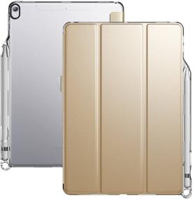 img 4 attached to Poetic Lumos X Series iPad Air 3 Case (10.5 Inch, 2019) - ✨ Slim Trifold Stand Folio with Apple Pencil Holder and Clear TPU Back - Champion Gold