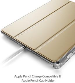 img 1 attached to Poetic Lumos X Series iPad Air 3 Case (10.5 Inch, 2019) - ✨ Slim Trifold Stand Folio with Apple Pencil Holder and Clear TPU Back - Champion Gold