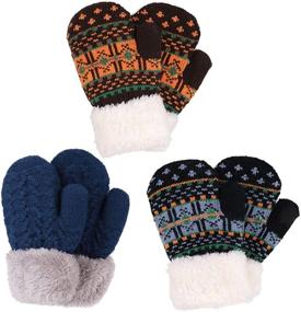 img 3 attached to 🧤 Cold Weather Accessories: Toddler Sherpa Winter Mittens Gloves for Boys