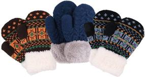 img 4 attached to 🧤 Cold Weather Accessories: Toddler Sherpa Winter Mittens Gloves for Boys