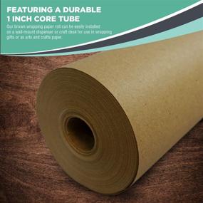 img 1 attached to 📦 Kraft Brown Wrapping Paper Roll 30" x 1,200" (100 ft) - Recyclable Craft Construction and Packing Paper for Moving, Bulletin Boards & Tablecloths