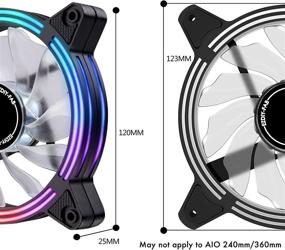 img 2 attached to 🌀 EZDIY-FAB 120mm PWM Purple LED Fan - Ultra High Airflow, Dual-Frame Case Fan 3-Pack for PC Cases, CPU Coolers, and Radiators - Quiet Operation, 4-Pin Connector