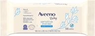 aveeno baby sensitive all over wipes with aloe & natural oat extract - gentle cleansing for face, bottom & hands (3 packs of 56 ct) logo