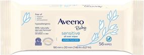 img 4 attached to Aveeno Baby Sensitive All Over Wipes with Aloe & Natural Oat Extract - Gentle Cleansing for Face, Bottom & Hands (3 Packs of 56 ct)