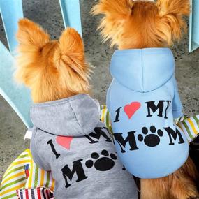 img 2 attached to Cozy 2-Piece Pet Hoodie Sweater Set: I Love My Mom Dog Sweatshirt for Maximum Warmth and Style