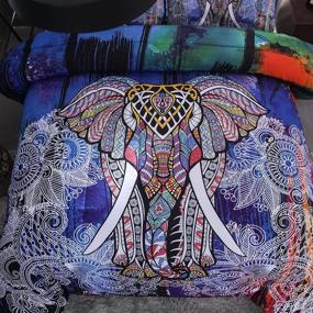 img 2 attached to NTBED Bohemian Elephant Comforter Set Queen: Exotic Multi-Print Bedding, Microfiber Quilt Sets