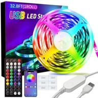 🌈 портативная светодиодная лента xbuty с usb, 32,8 фута: rgb-освещение с пультом дистанционного управления и управлением приложением, синхронизацией с музыкой, умной защитой | для спальни, улицы, шкафа, телевизора | домашнее украшение логотип