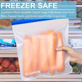 img 1 attached to 🍏 Ecomore Reusable 2 Gallon Freezer Bags - 3 PCS Leak-Proof Extra Thick Food Storage Bags for Meat, Vegetables, Fruits, Oats, Toys, Snacks, Home Organization