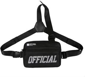 img 4 attached to 🎒 Black Tactical Chest Rig Bag: Ousawig Fashion Fanny Pack with Molle Utility Vest Harness and Holster - Designed for Men and Women